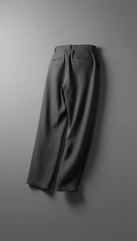 Alternate angle view of Graphite shadow loose-fit linen pants